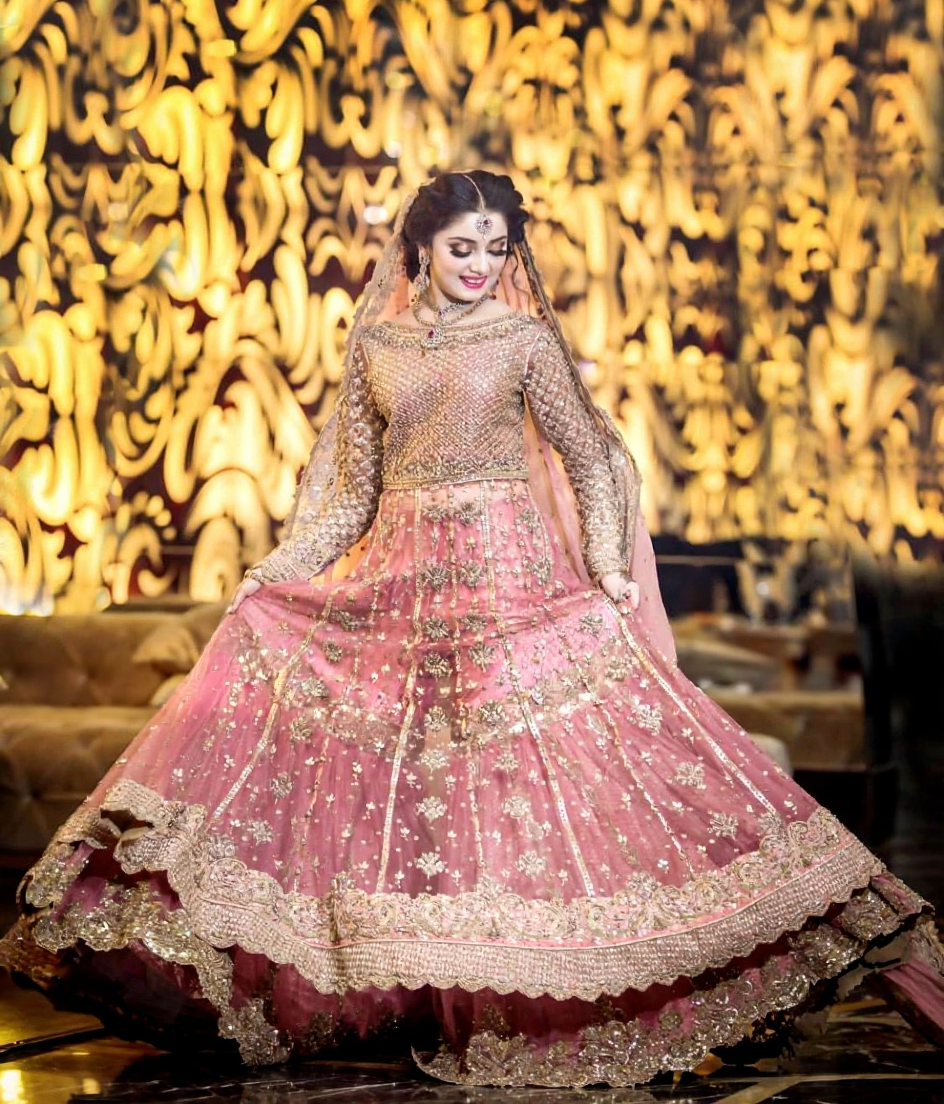 Luxury Blush Pink Bridal Lehenga