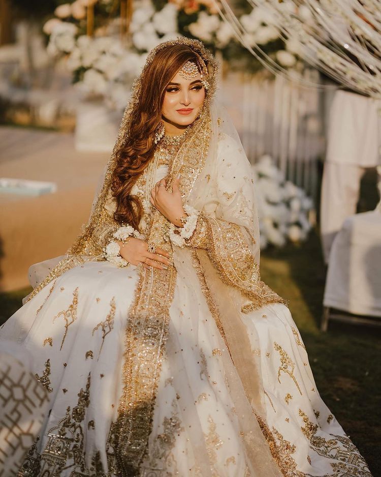 Luxury White Bridal Maxi – Hand-Embroidered Walima/Nikah Dress By Mahveen