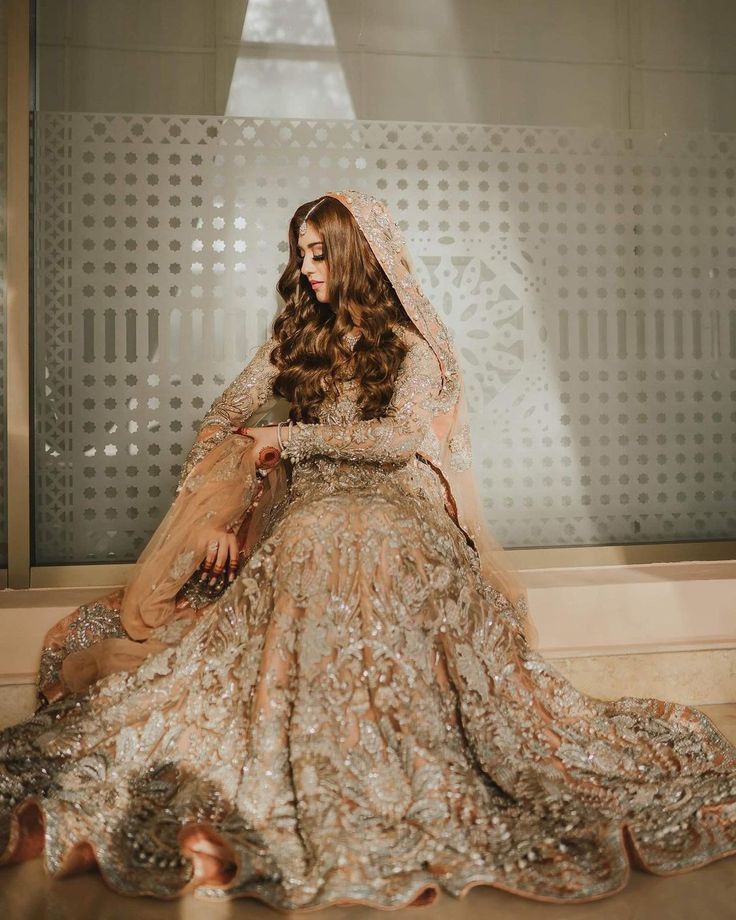 Luxury Handcrafted Soft Peach Bridal And Formal Gown