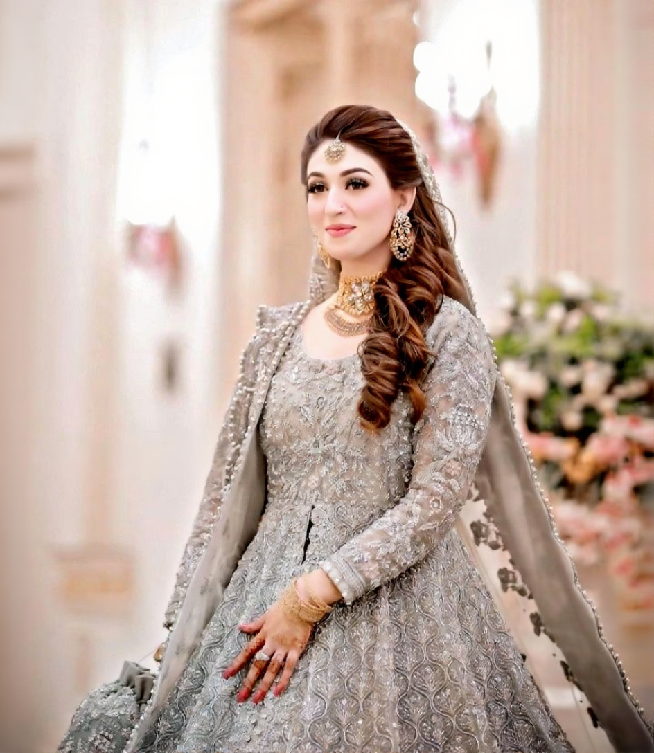 Luxury Silver Grey Bridal Maxi