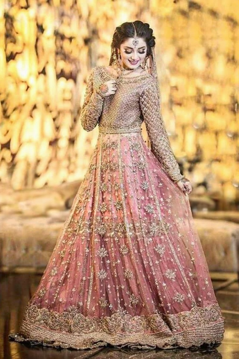 Luxury Blush Pink Bridal Lehenga