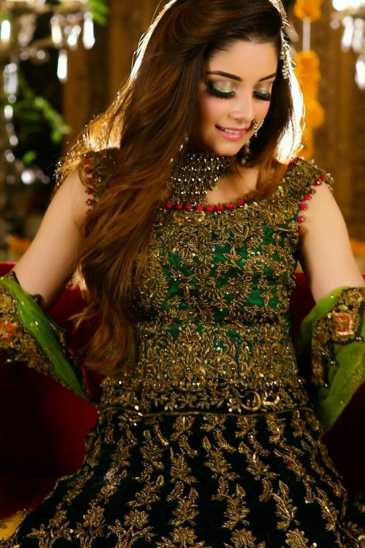 Emerald Green and Black Mehndi Dress | Luxury Hand-Embroidered Lehenga for Wedding Festivities by Maahveen