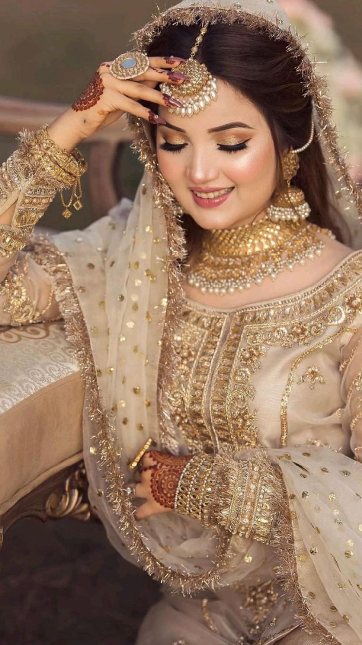 Luxury Gold Embroidered Bridal Dress