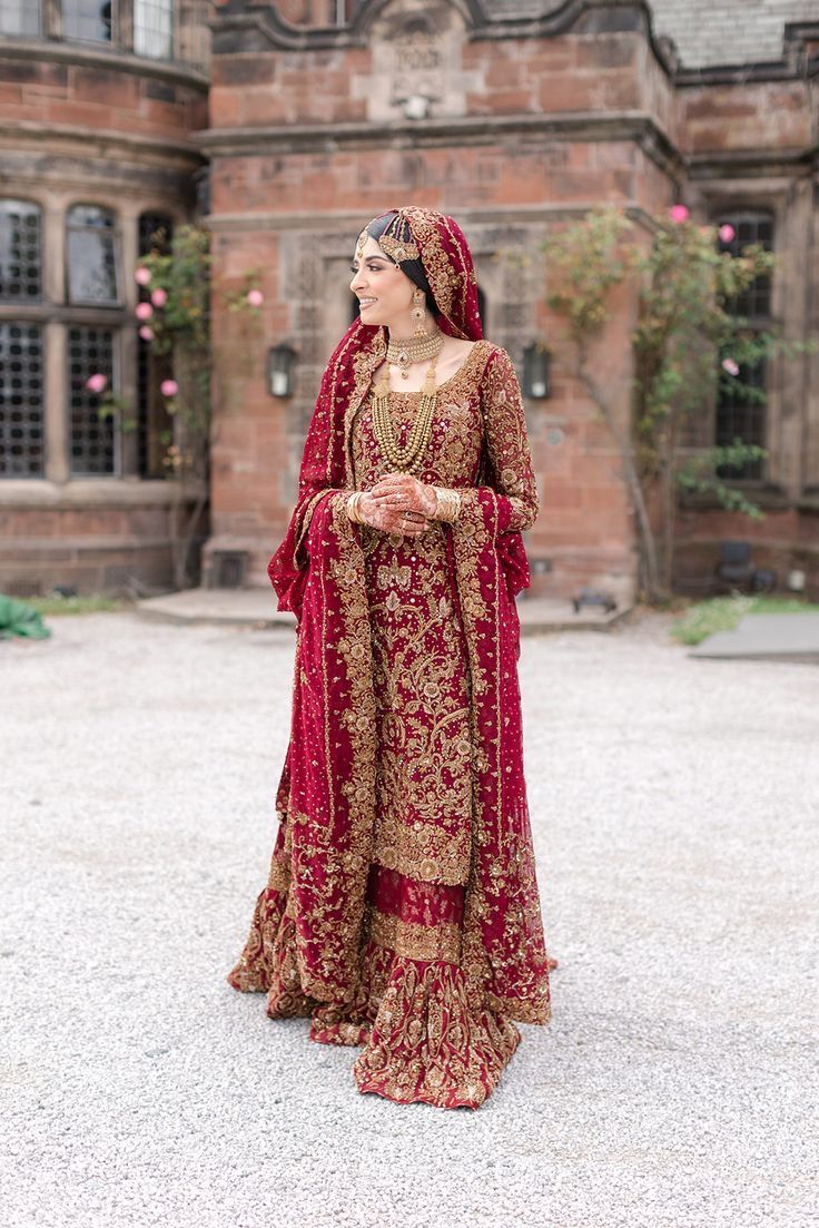 Luxury Deep Maroon Pakistani Bridal Lehenga