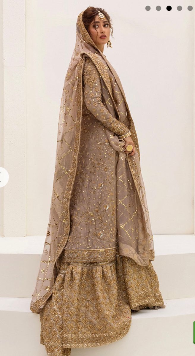 Luxury Gold Embellished Bridal Maxi