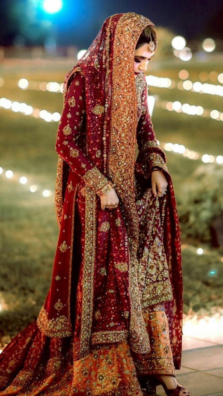Luxury Maroon & Gold Bridal Lehenga