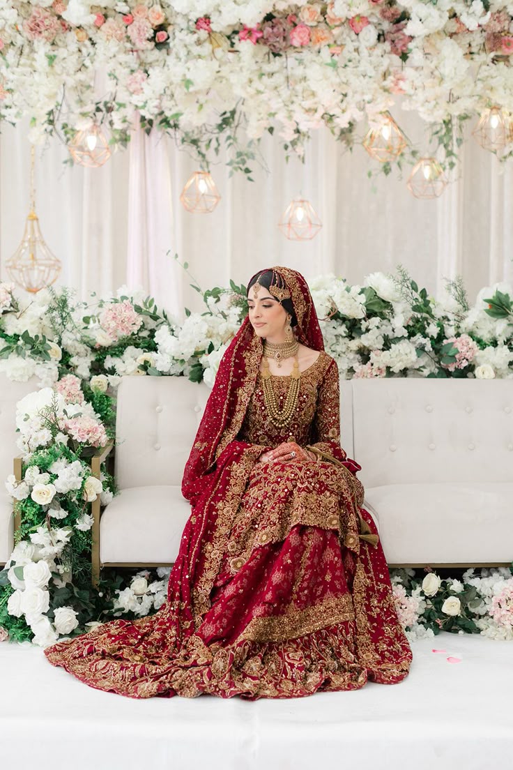 Luxury Deep Maroon Pakistani Bridal Lehenga