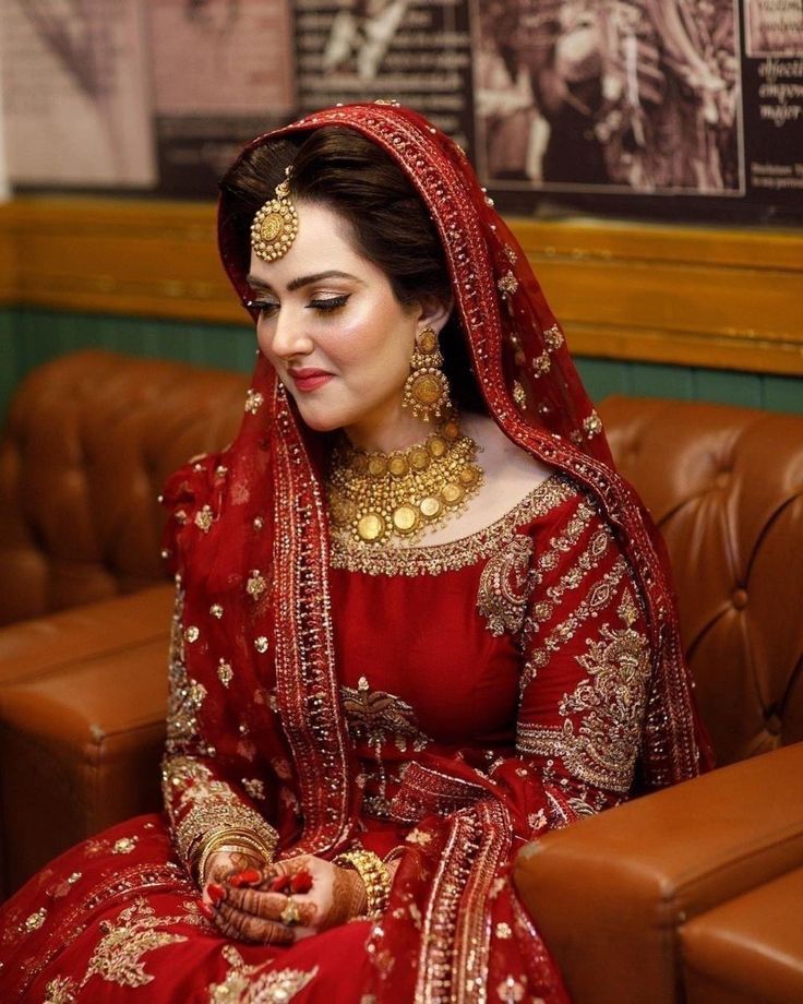 Luxury Scarlet Red Pakistani Bridal Lehenga